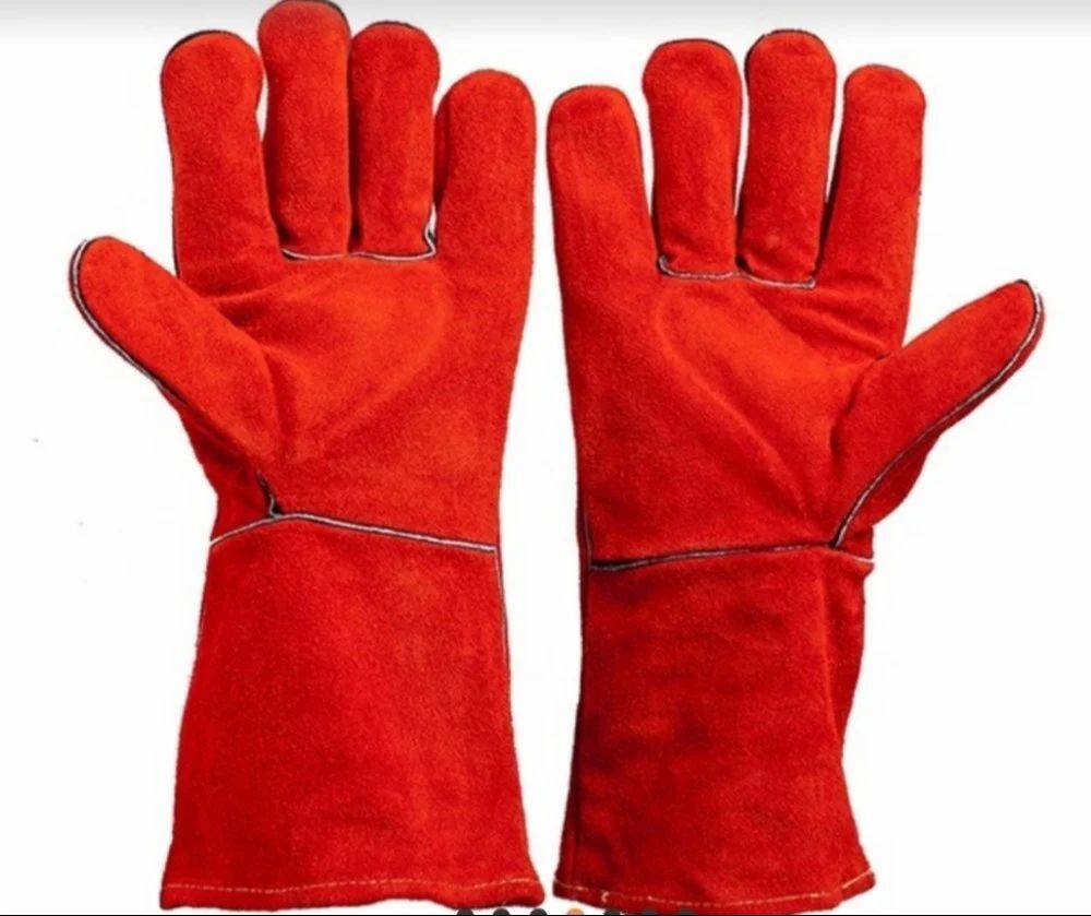 Industrial Leather Gloves (Red Winter) - Application: Nil