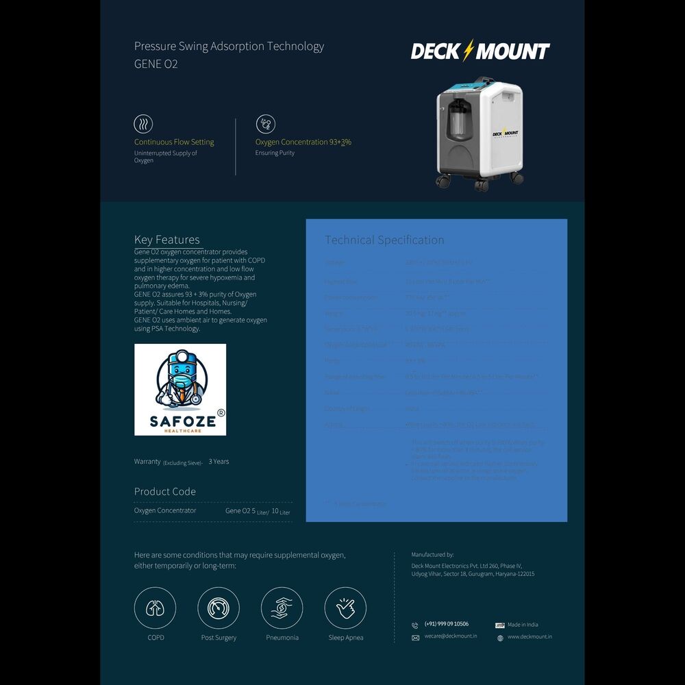 Decckmount 10LPM Oxygen Concentrator