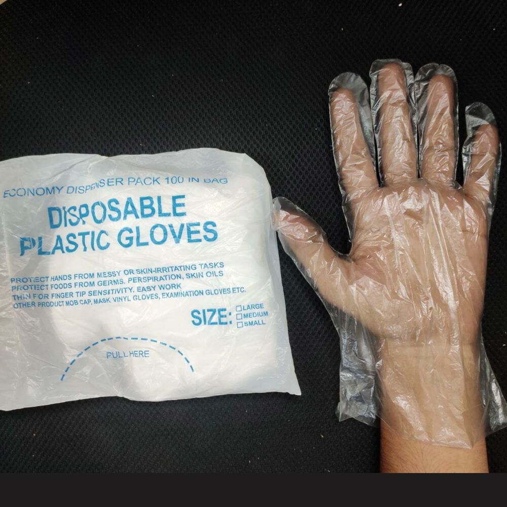 Disposable Plastic Gloves - Size: Free Size