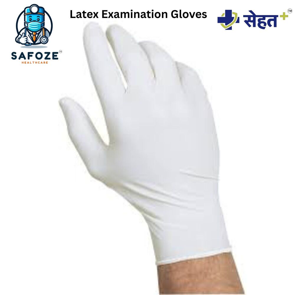 Latex Examination Gloves - Color: White