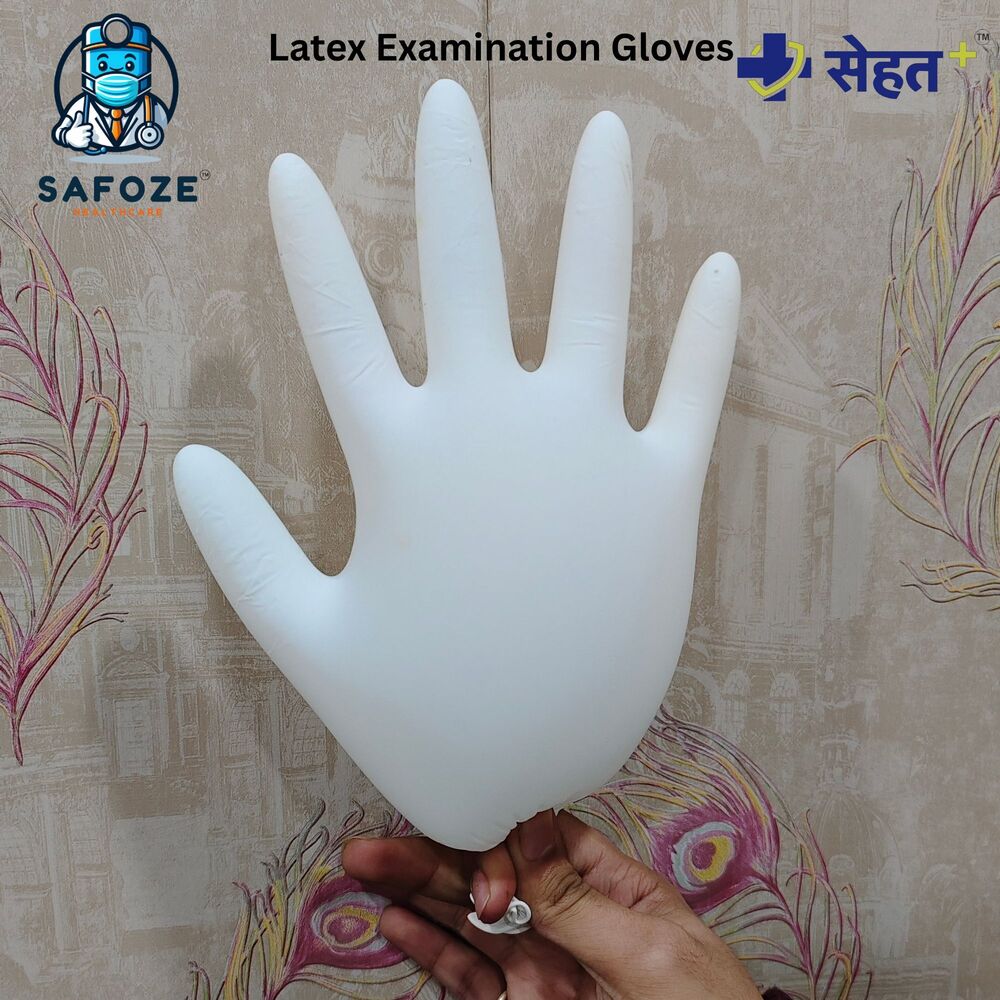 Latex Examination Gloves - Color: White