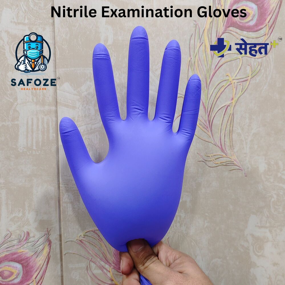 Nitrile Examination Gloves - Color: Blue