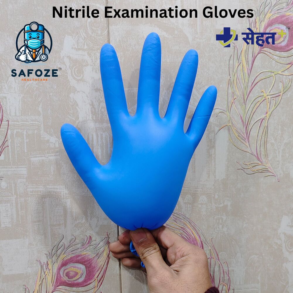 Nitrile Examination Gloves - Color: Blue
