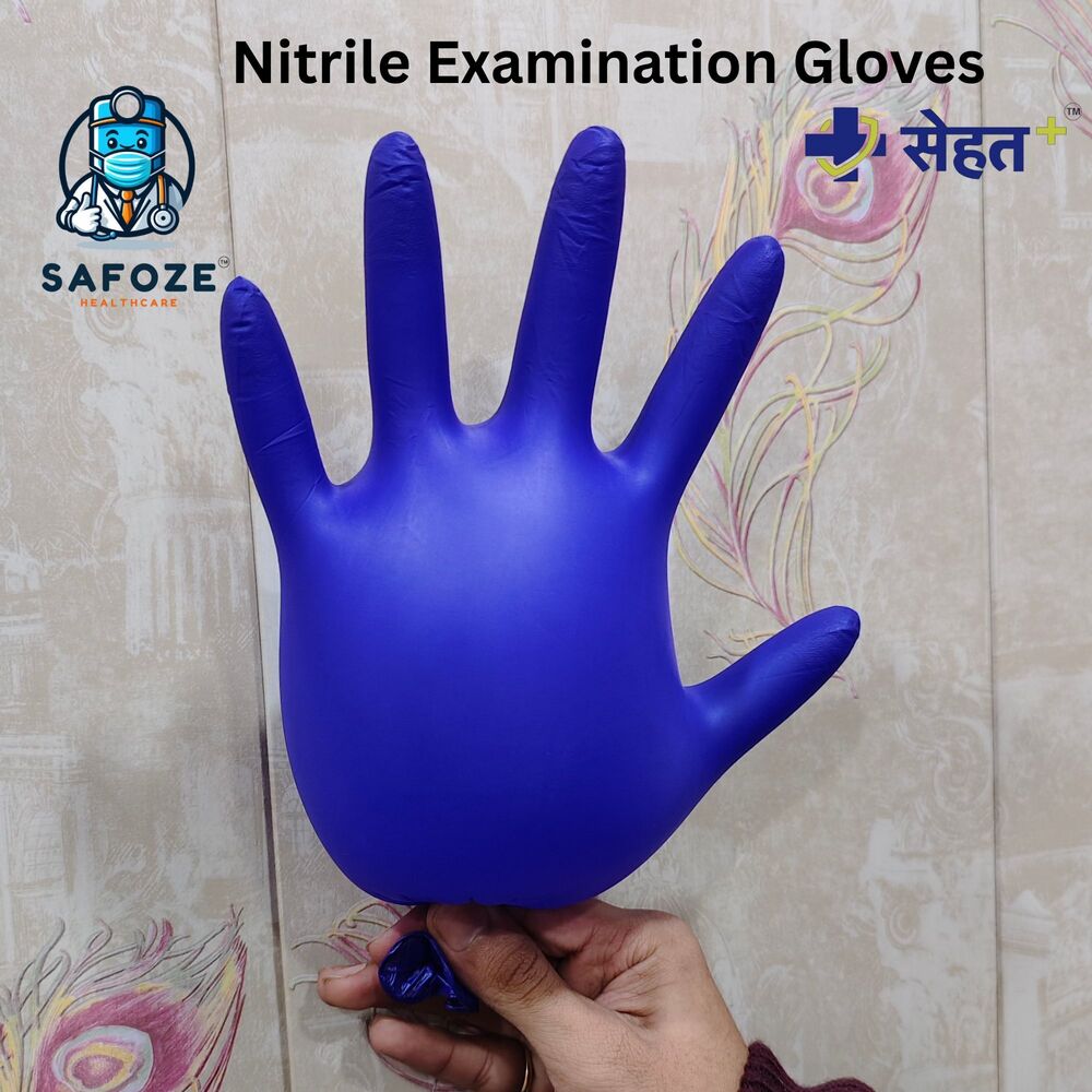 Nitrile Examination Gloves - Color: Blue