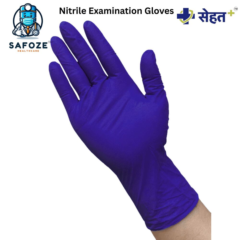 Nitrile Examination Gloves - Color: Blue