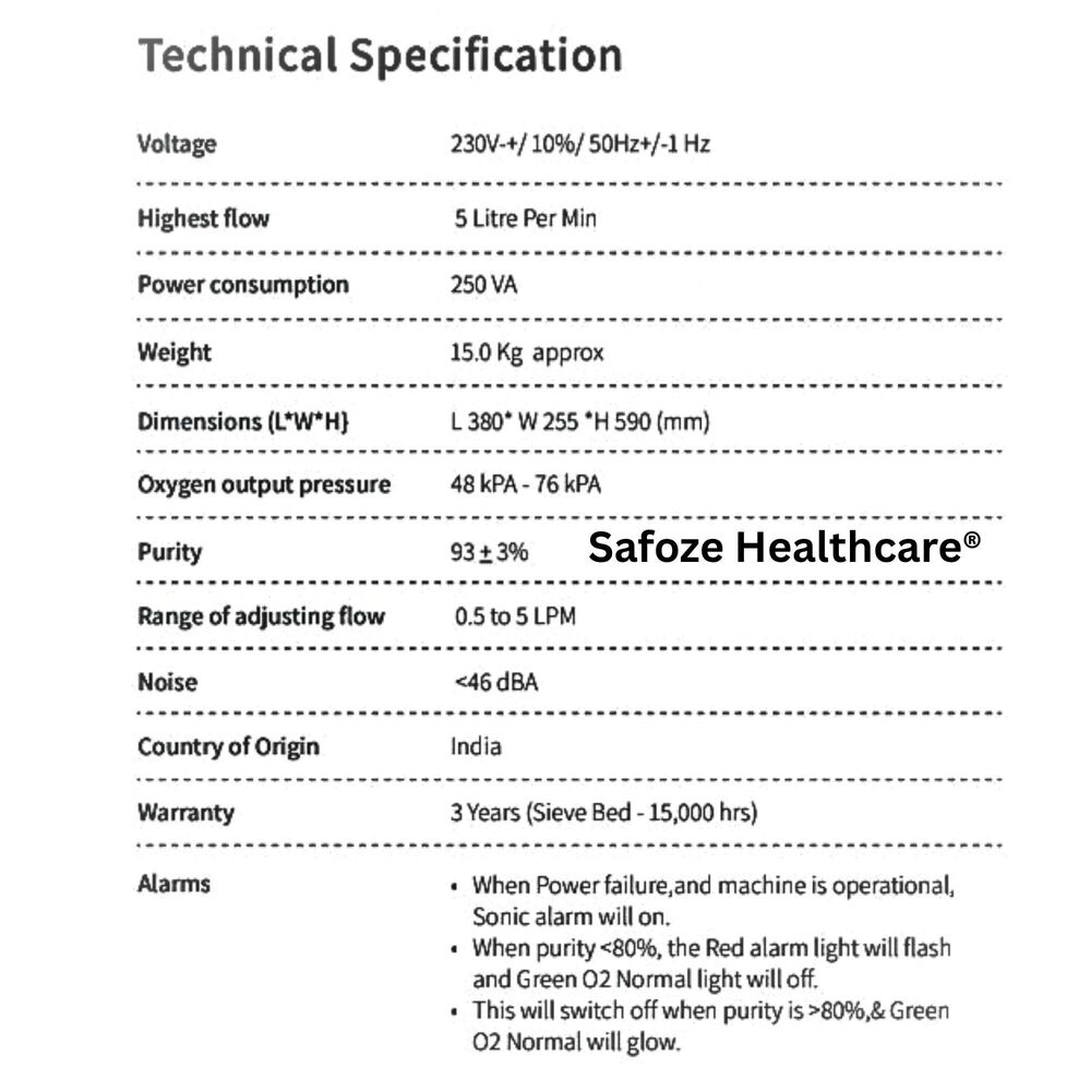 Oxygen Concentrator safoze Deckmount 5LPM