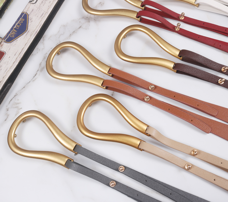 Women's Leather Belt with Large Metal Gold Horseshoe Buckle Double Belt U-shaped Wide Girdle Adjustable Waist Belt for Dresses