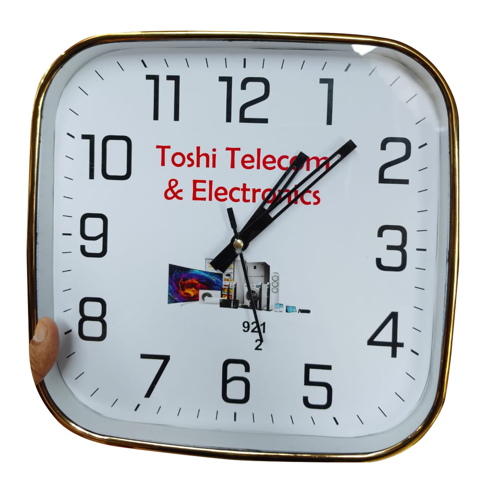 Square Wall Clock - Material: Plastic