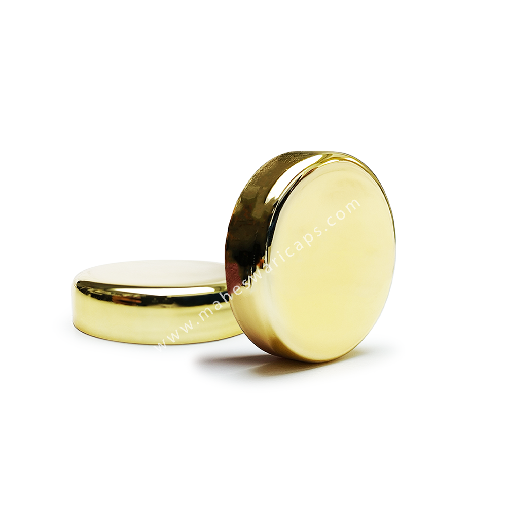 Round Gold Dome Plastic Cap 63mm - Pp Material, 63mm Diameter, Gold/silver Lacquer | Customizable Colors For Jars, Ideal For Confectionery & Cosmetics