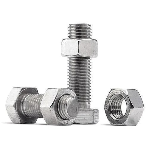 Hastelloy C22 Nut And Bolt - Carbon Steel, Various Sizes, Silver Color | Galvanized, Superior Corrosion Resistance, Ideal For Industrial Applications