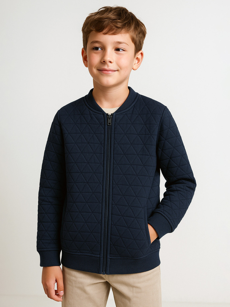 Boys Quilted Full Zipper Jacket