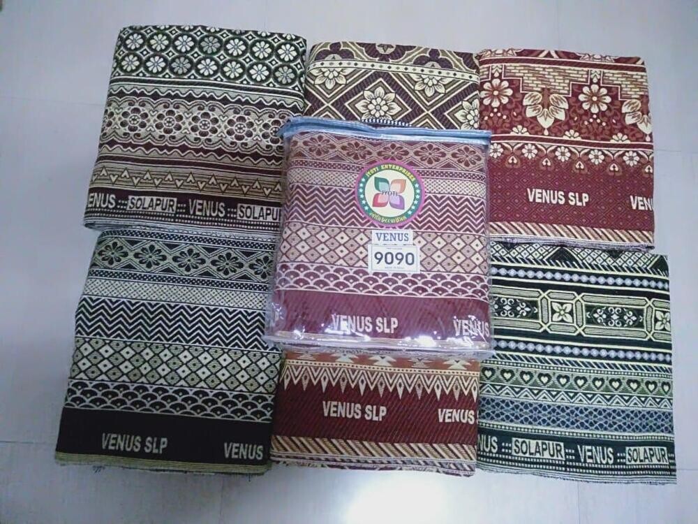 Venus 90X90 Size Solapur Chaddar - Color: Multicolor