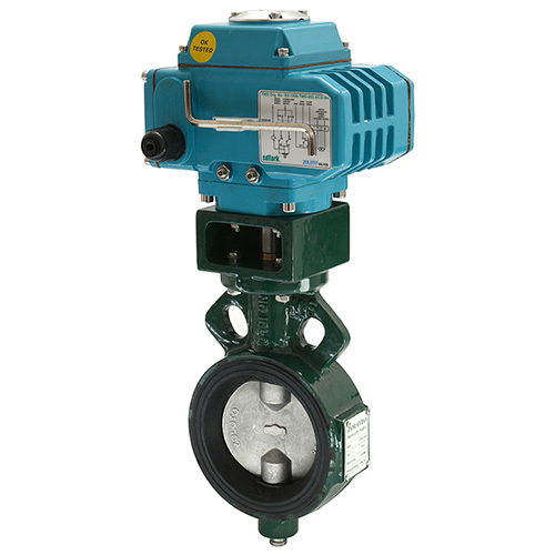 1078K Butterfly Valve Wafer Type Pn 1.6 With Electrical Actuator - Color: Blue