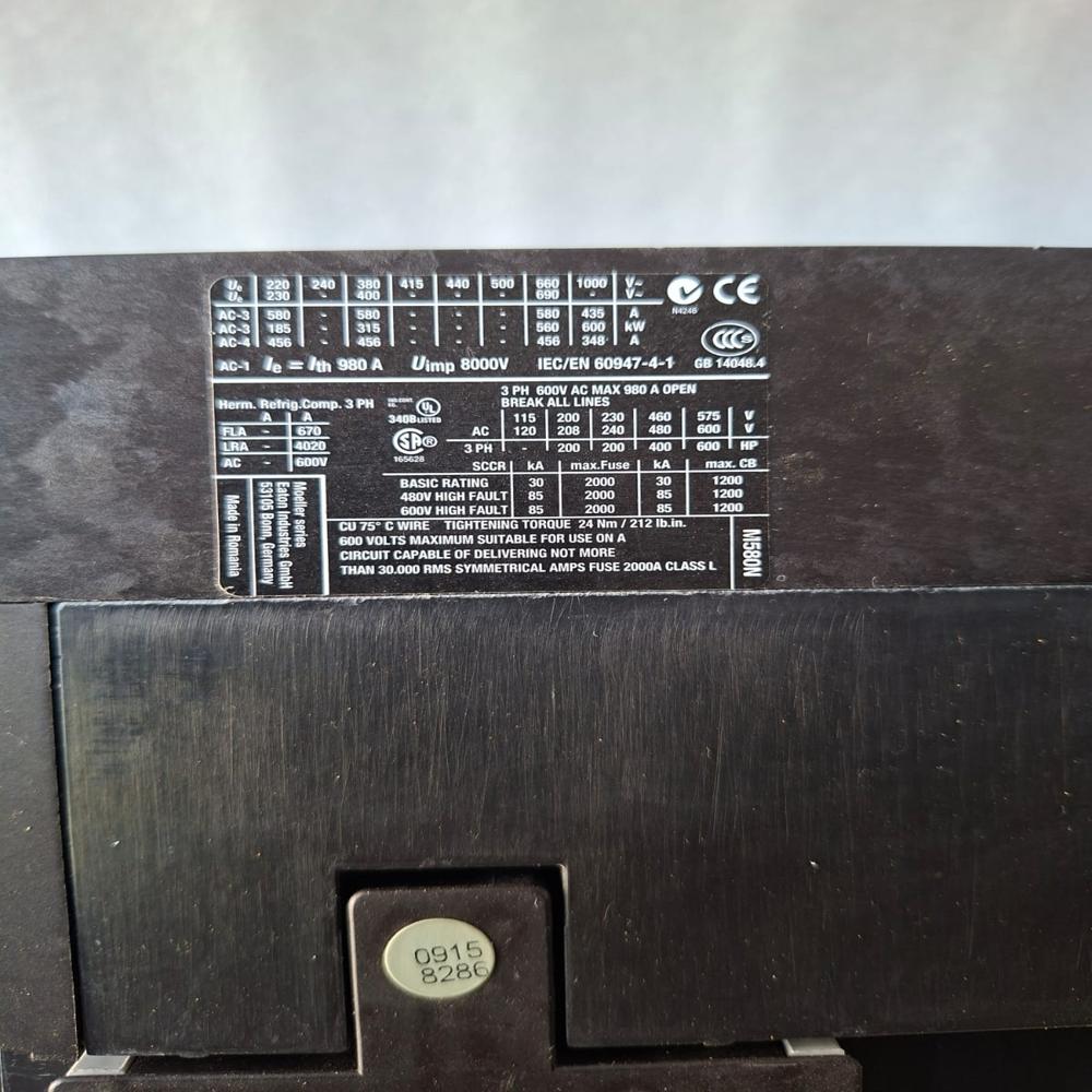 Used Eaton Dil M580 Xtce580n Contactor Power Contactor Dilm580n 580a Contactor - Frequency: 50/60 Hertz (Hz)