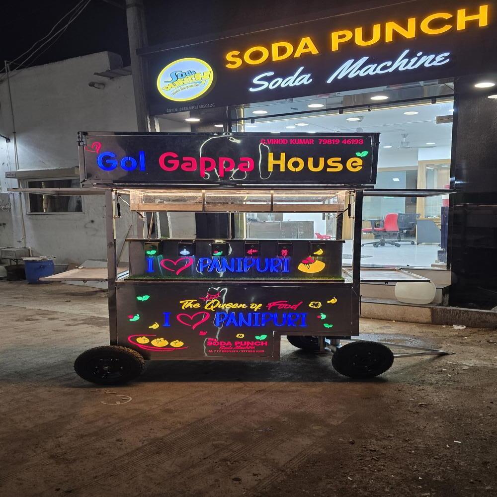 Pani Puri Cart On The Wheels