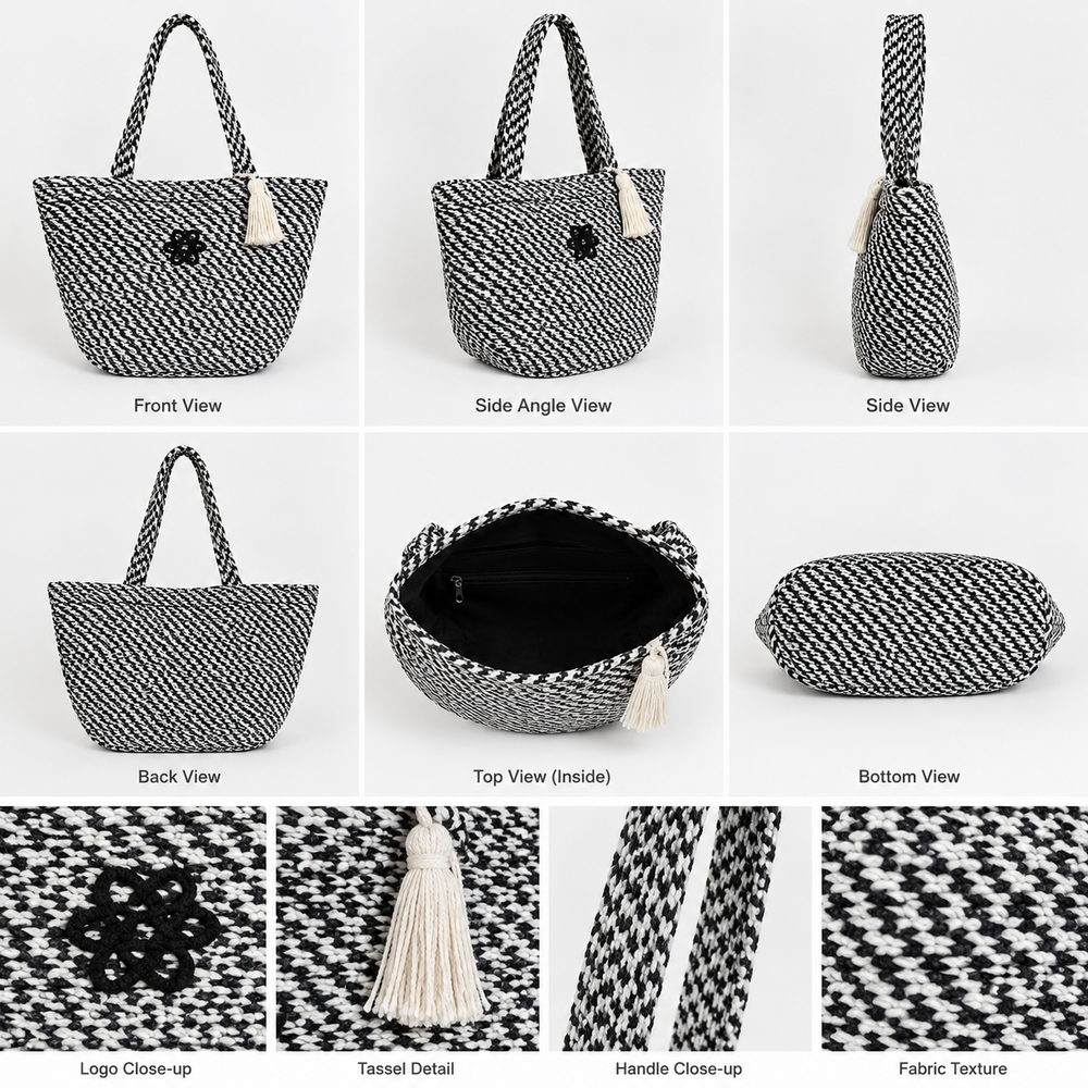 Jute Cap With Bag - Color: Black
