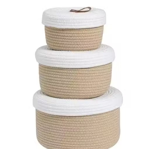 Round Jute Basket - Pattern: Plain
