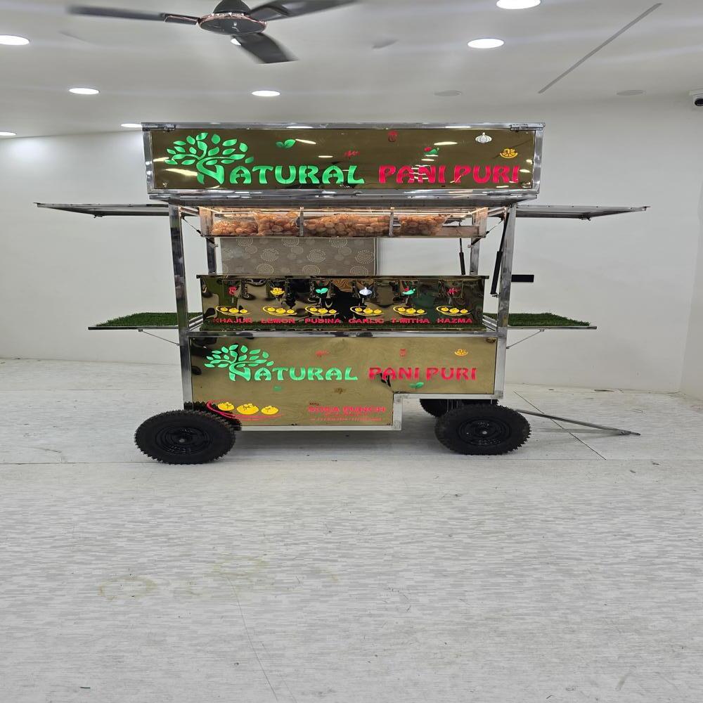 Natural Pani Puri Food Cart - Capacity: 1000 Pcs/Hr