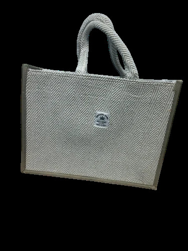 Gray Jute Shopping Bag
