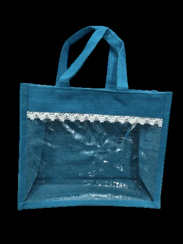Sky Blue Jute Shopping Bag