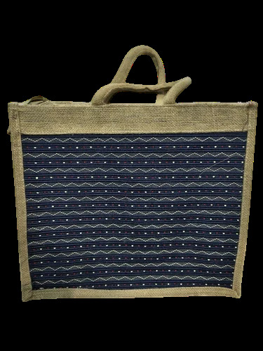 Navy Blue Jute Shopping Bag - Color: Different Available