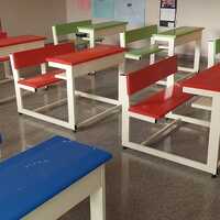 Metal + Plywood Modular Dual Seater Primary Class Bench - Assembly: No Assembly Required