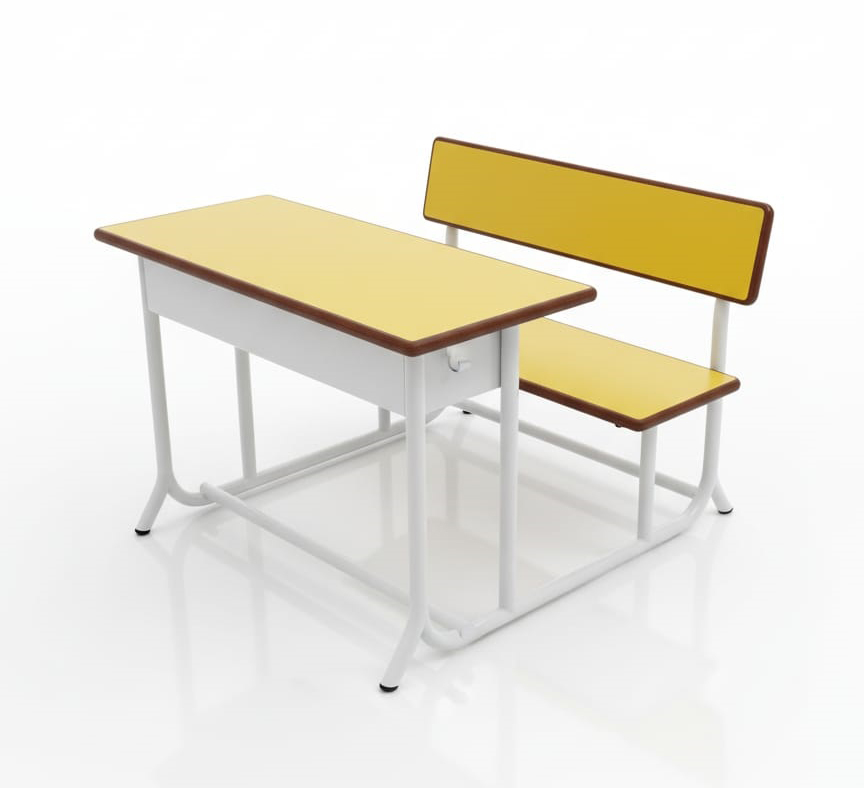 Metal + Plywood Dual Seater Primary Class Bench