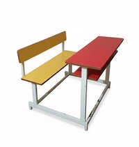 Metal + Plywood Dual Seater School Bench - Design: Plain