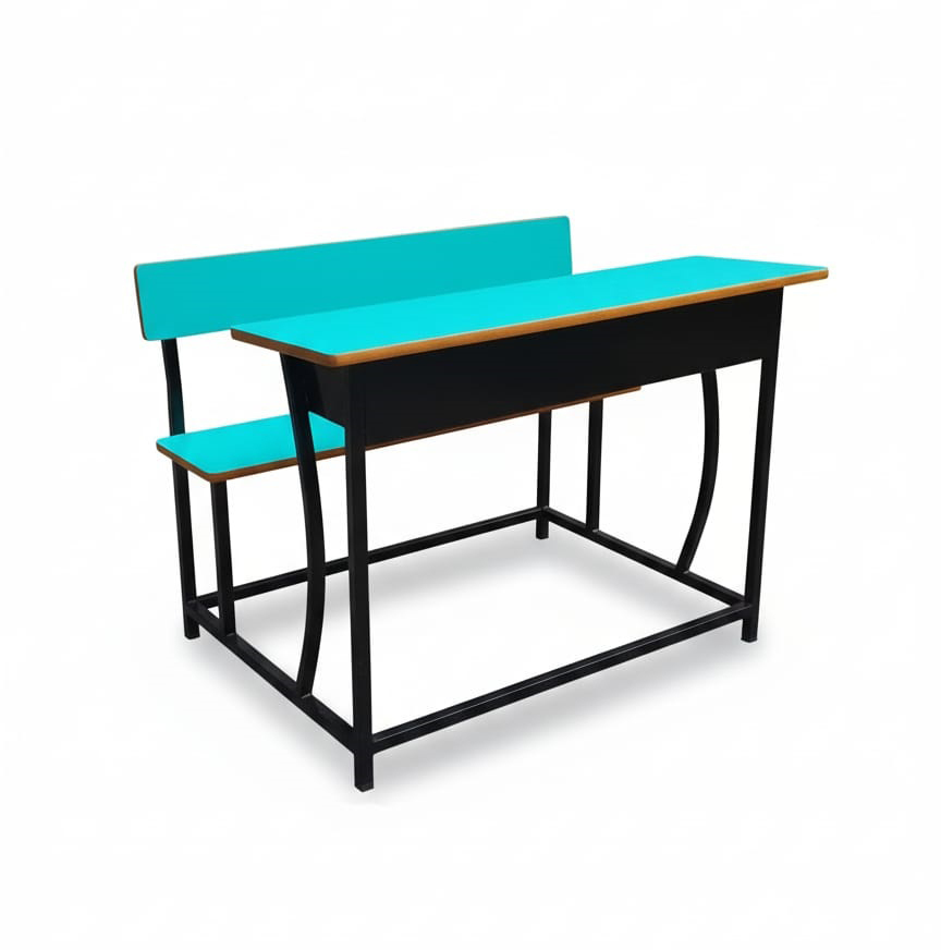 Metal + Plywood Dual Seater School Bench - Design: Plain