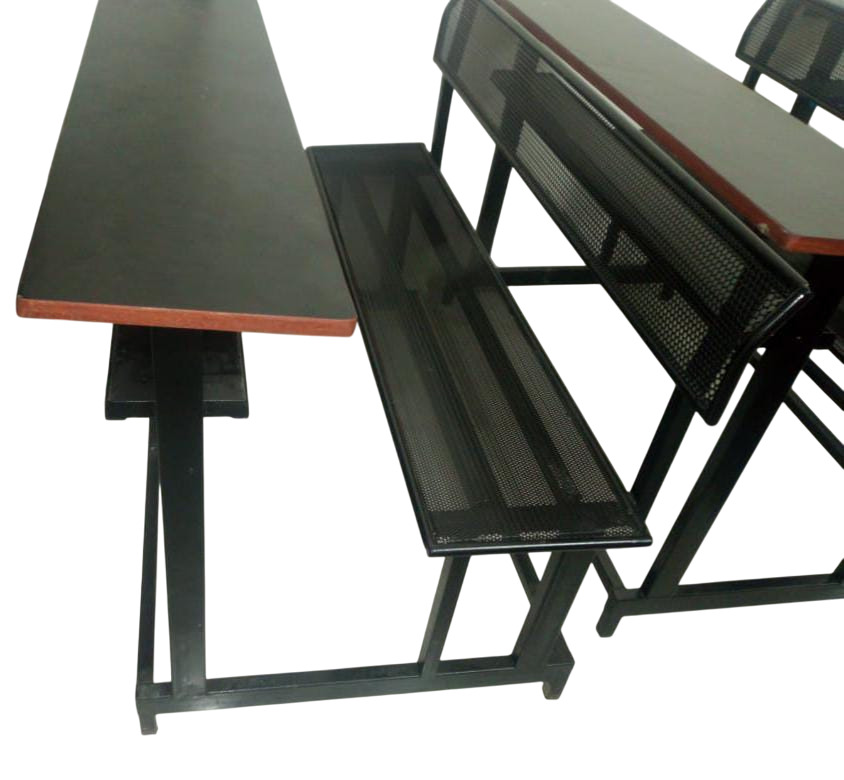 Metal And Plywood Modular Dual Seater High School Bench