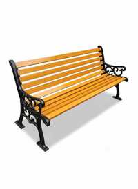 Casting Iron Frame And Metal Strips Garden Bench - Assembly: No Assembly Required
