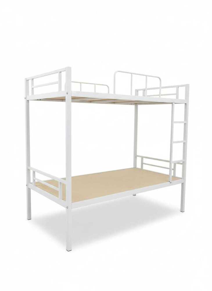 Metal + Plywood Bunk Bed Without Storage - Color: White