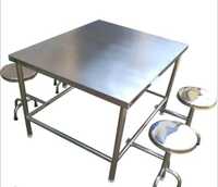 4 Seater SS Canteen Table And Chair Set
