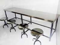 8 Seater SS Foldable Canteen Table And Chair Set