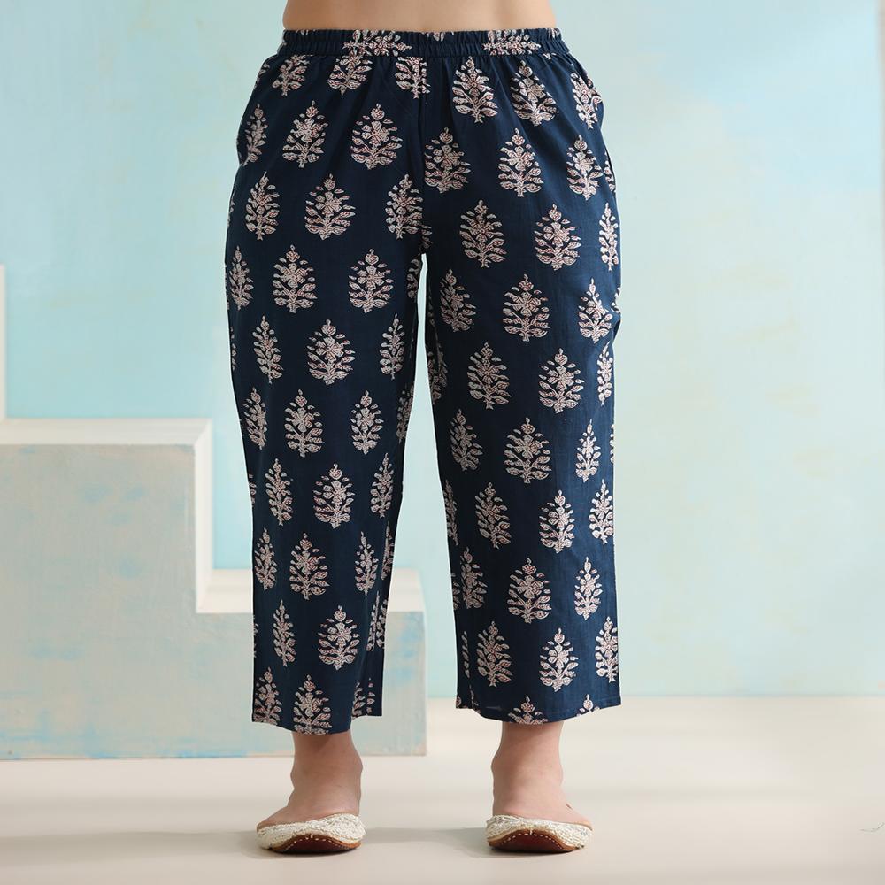 Ethnic Motifs Printed V-Neck Pure Cotton A-Line Kurta with Palazzos & Dupatta