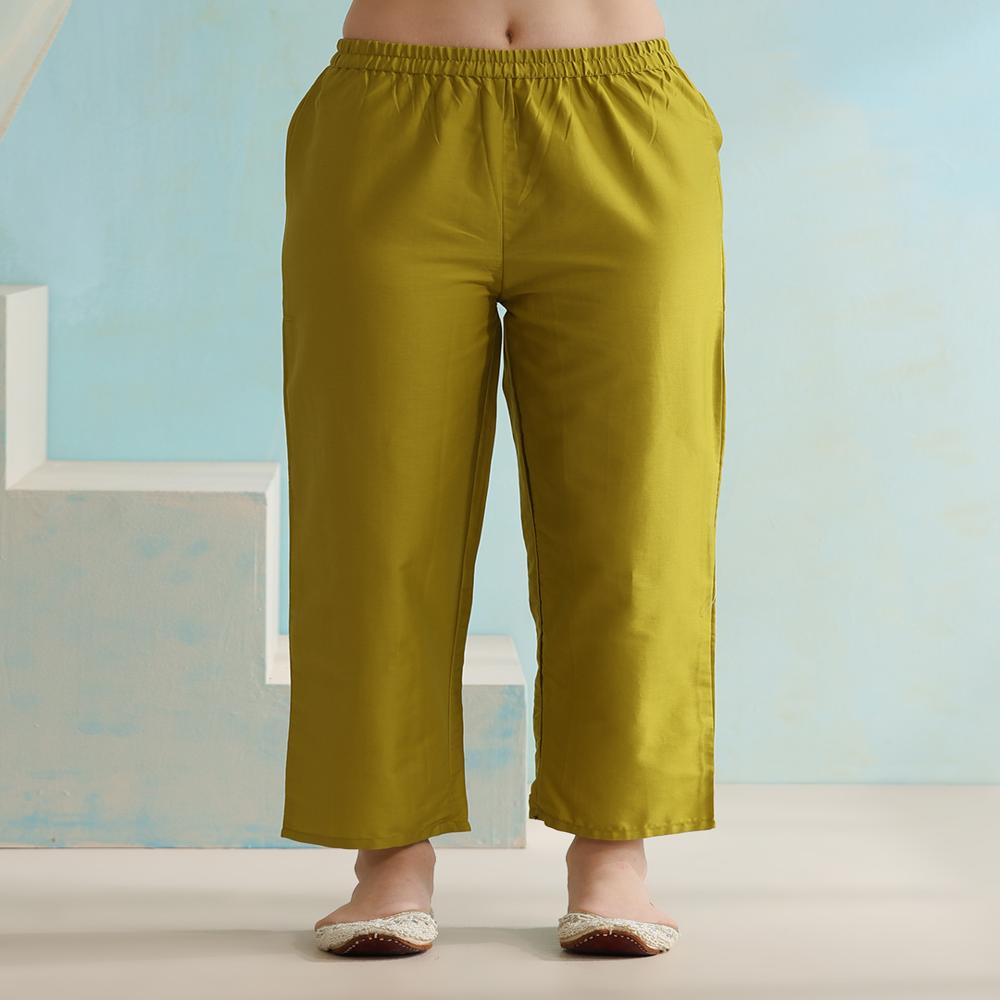 Floral Printed V-Neck Three-Quarter Sleeves Green Kurta with Trousers & With Dupatta