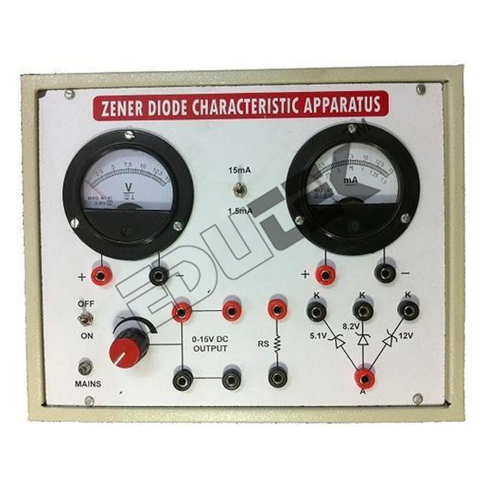 Zener Diode Characteristics Apparatus - Heavy Duty Metal Enclosure, 0-15 Volts Dc / 150 Ma Power Supply, Two Volt Meters For Current And Voltage Measurement, Multiple Zener Diodes With 4mm Socket Connections, Illustrated Instruction Manual Included