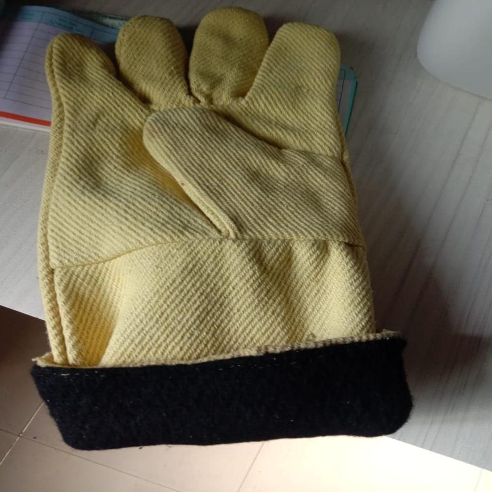 Kevlar Gloves - Para Aramid Fabric, Full Fingered, Yellow Color, Heat Resistance Up To 550â°c, Gauntlet Cuff, Industrial Protection