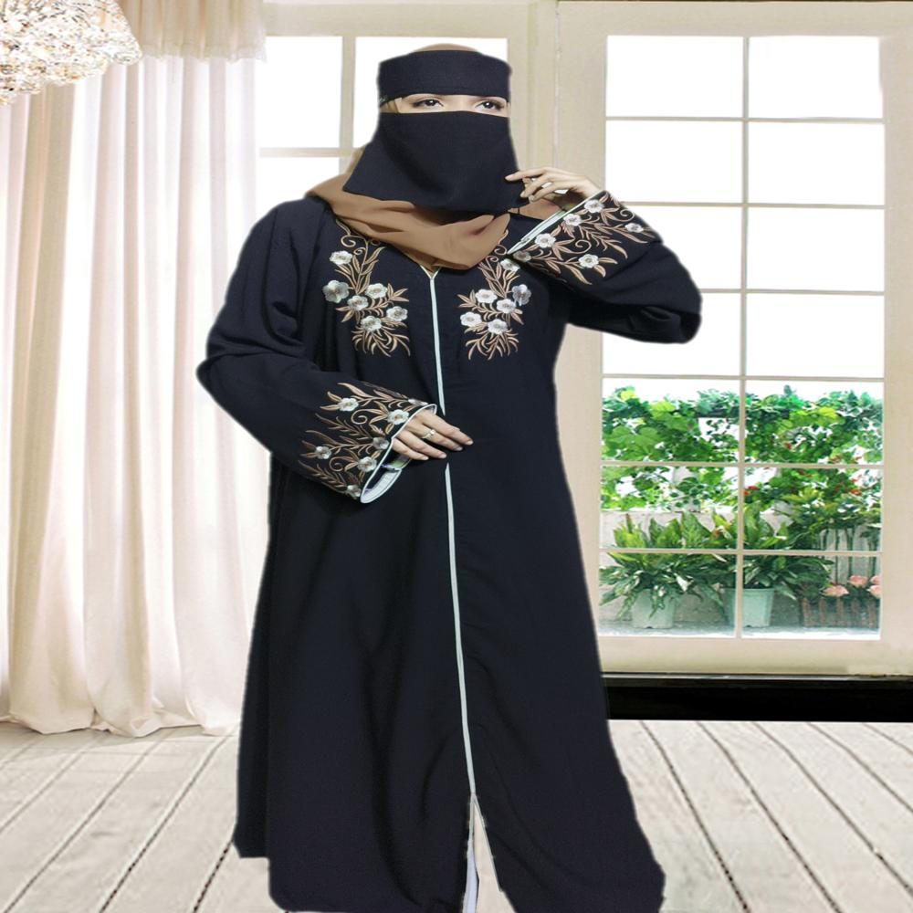 Black Abaya Embroidery Work Burqa For Women Modest Wear Stylish Dubai Abaya