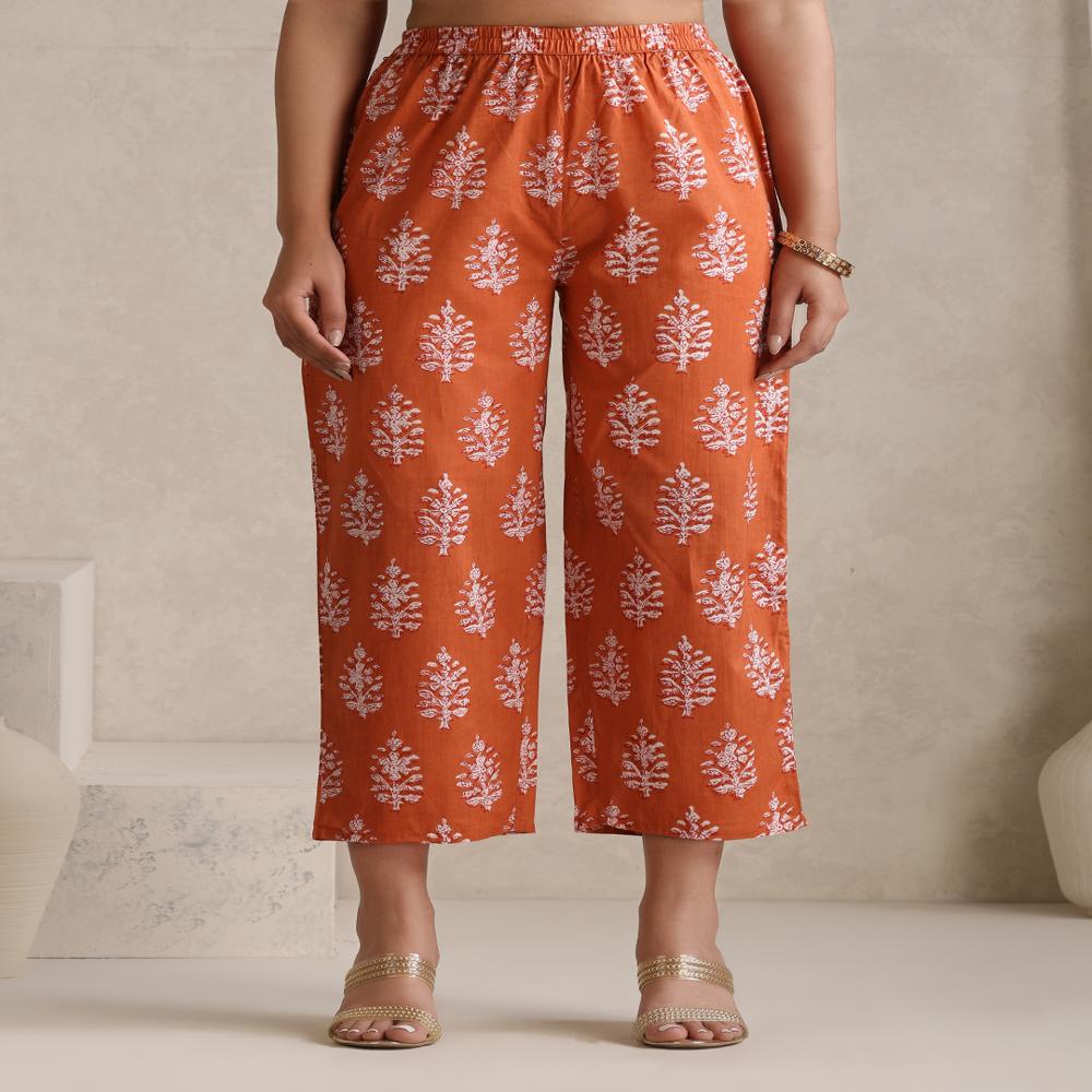 Ethnic Motifs Printed V-Neck Pure Cotton A-Line Pink Kurta with Palazzos & Dupatta