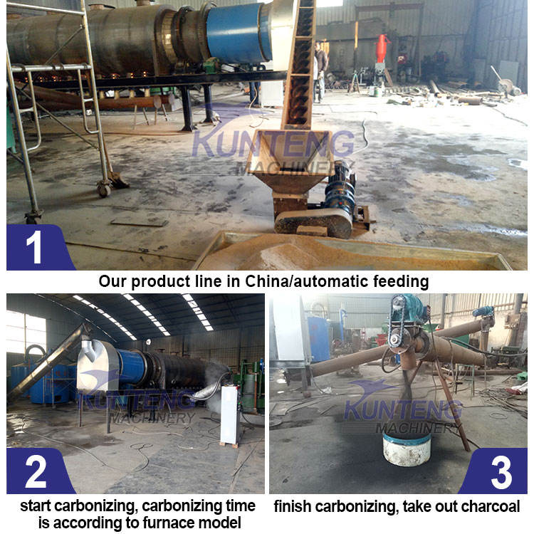 High Efficiency Automatic Continuous Biochar Carbonization Furnace Wood Coconut Biochar Making Machine