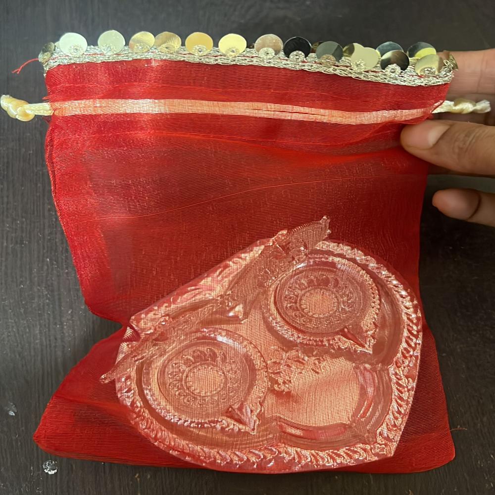 Laxmi Ganesh deepam on heart plate