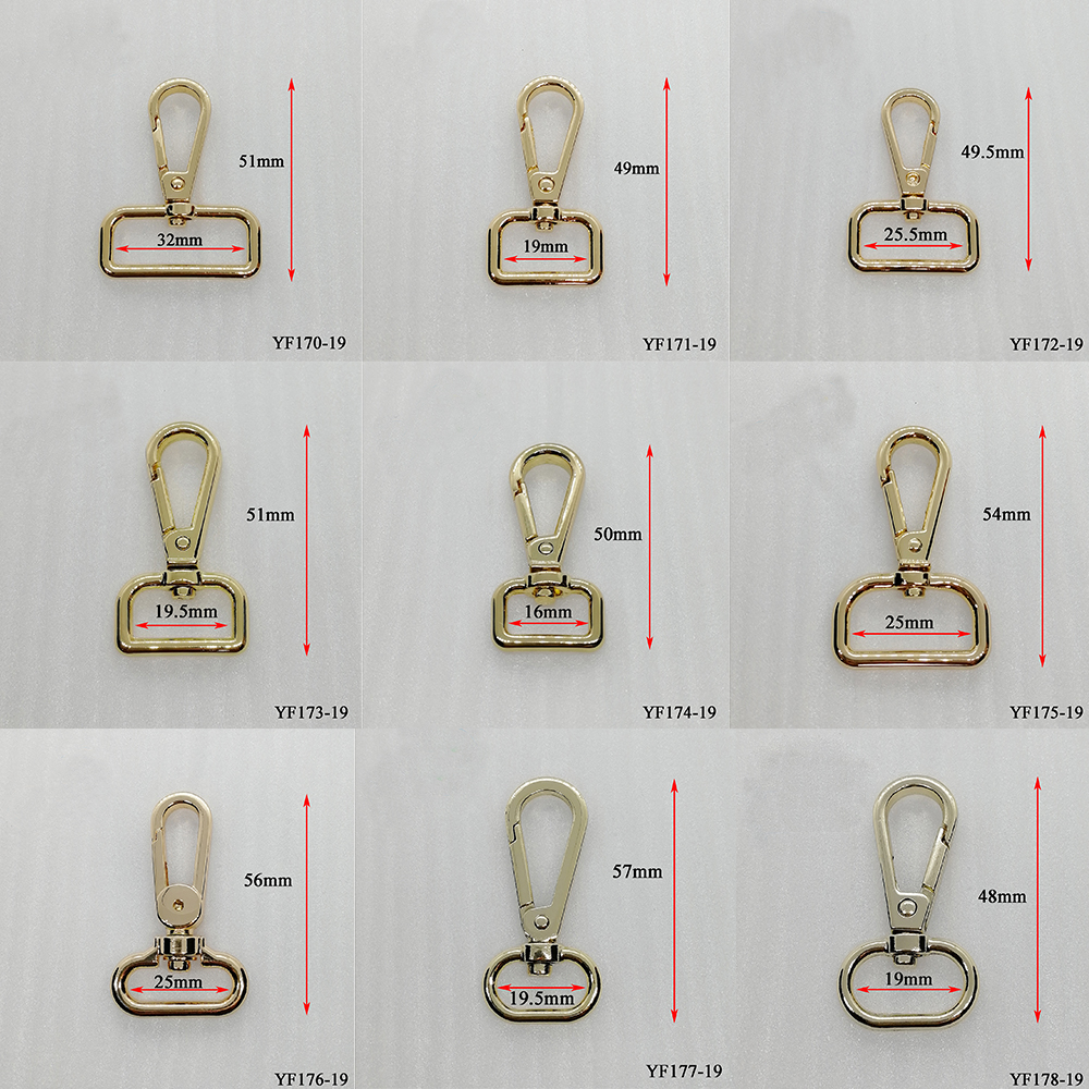 Metal Rotatable Key Chain Hooks Zinc Alloy Key Ring Clip Spring Snap Hook Heavy Duty Keychains for Car Keys Wallets Backpacks 622-21