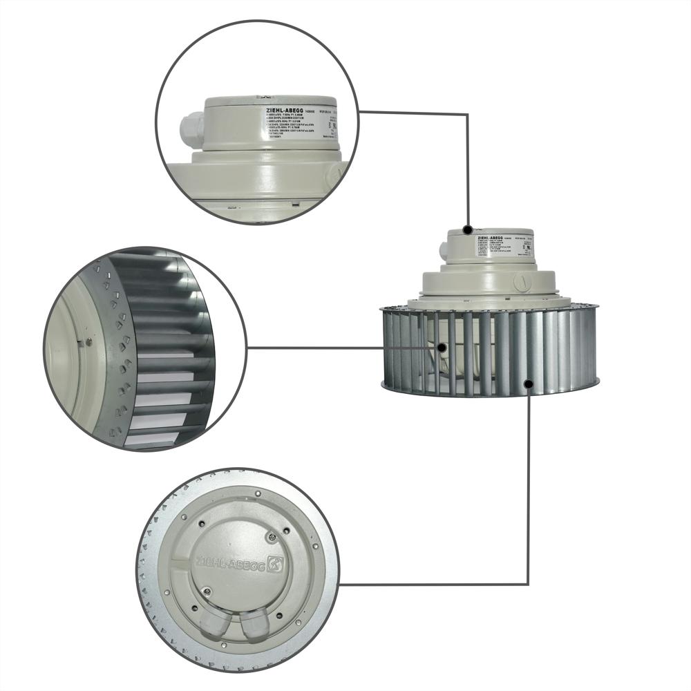 ZIEHL-ABEGG RF22p-2DK.3F.6R Cast Iron Free Standing Imported Cooling Fan Motors Exhaust Fan