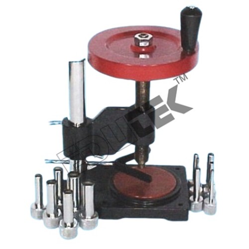 Cork Boring Machine - Cast Iron Frame With Platform, 12 Nickel Plated Steel Borers 7-25 Mm | Industrial Use, 220-240v, 1 Year Warranty, Red & Black Color