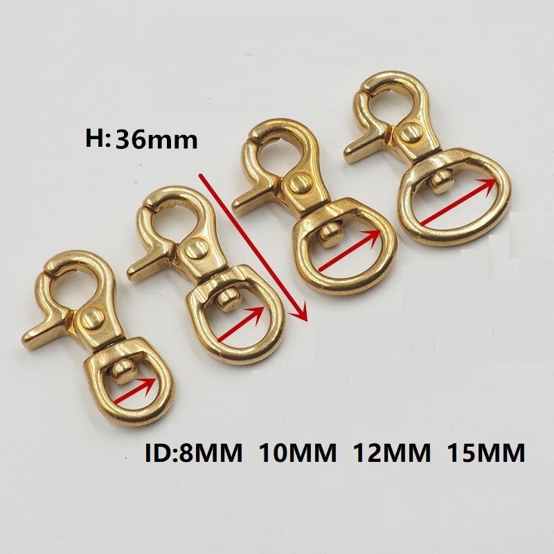 Durable Solid Brass Trigger Clips Metal Carabiner Rotatable Snap Hook Safety Bridle Buckle Slide for Horse Accessories Bag