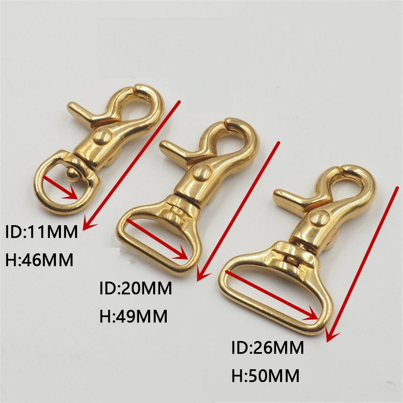 Durable Solid Brass Trigger Clips Metal Carabiner Rotatable Snap Hook Safety Bridle Buckle Slide for Horse Accessories Bag