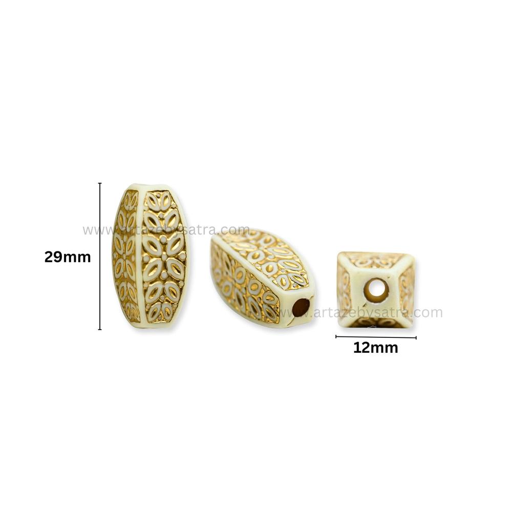 Pill Shaped Decorative Beads | Size : 29mm - Beads Material: Plastic