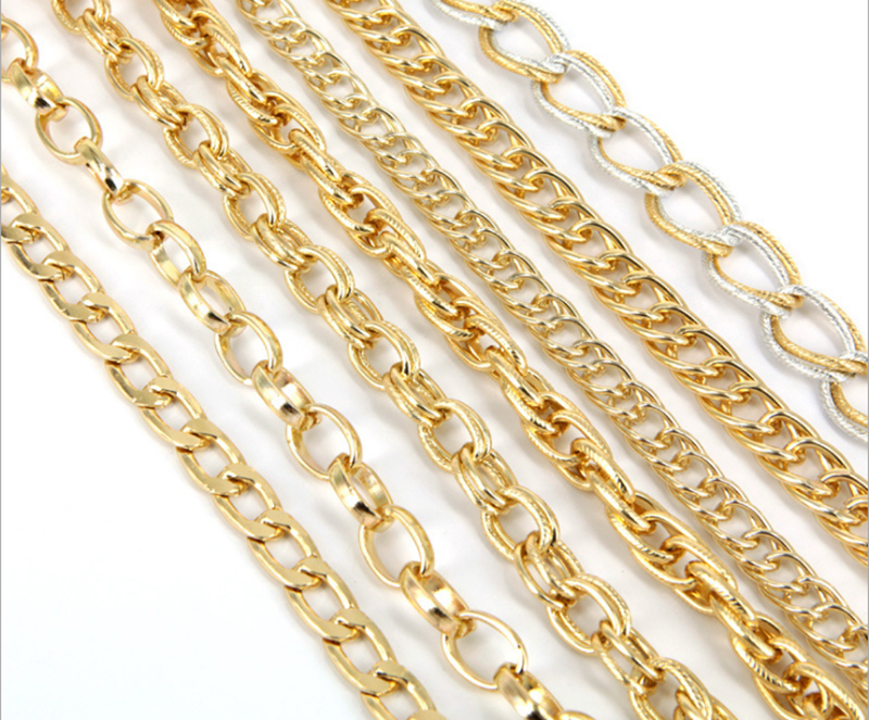 Electroplated High Quality Bag Accessory Chain Metal Chain Gold Silver Black Customizable Length Strap Handbag Chain - Hardness: Strong