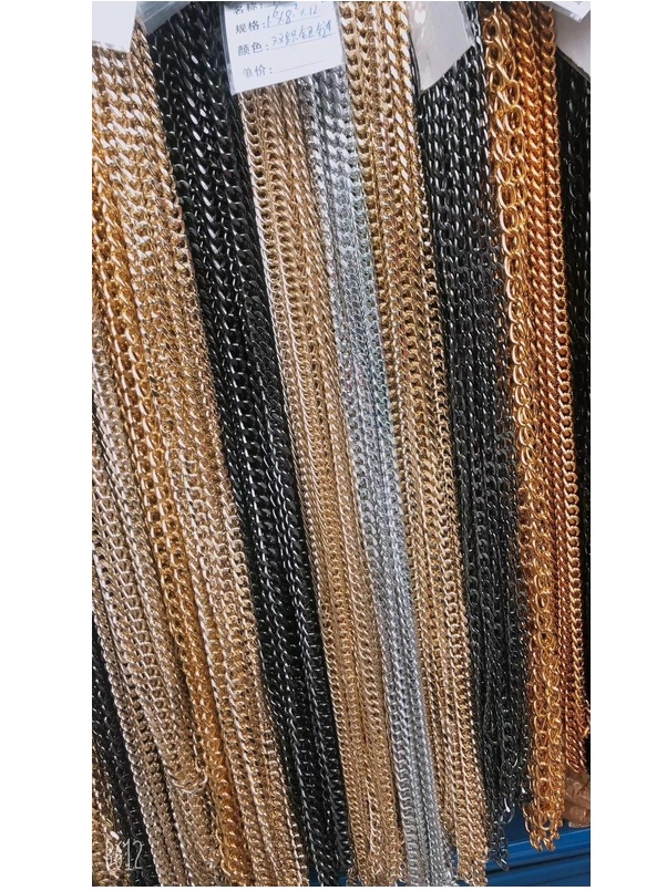 Electroplated High Quality Bag Accessory Chain Metal Chain Gold Silver Black Customizable Length Strap Handbag Chain - Hardness: Strong